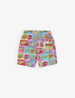 Comic Books-print Shell Swim Shorts 1-13 Years -Boutique Fashionable Childrens Clothing Store R04136353 MULTI ALT02