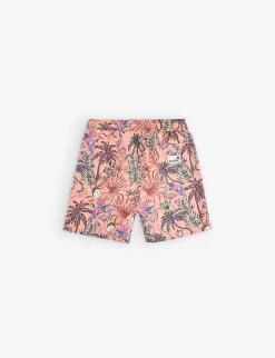 Botanical-print Recycled-polyester Swim Shorts 3-13 Years -Boutique Fashionable Childrens Clothing Store R04136358 PEACH ALT02