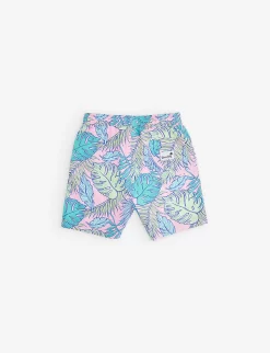 Palmtopia II-print Recycled-polyester Swim Shorts 1-13 Years -Boutique Fashionable Childrens Clothing Store R04136361 PINK ALT02