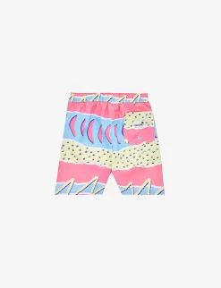 Fresh Prince-print Shell Swim Shorts 1-13 Years -Boutique Fashionable Childrens Clothing Store R04136363 MULTI ALT02