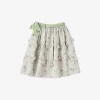 Azalea Rose Bouquet-print Cotton Skirt 3-12 Years