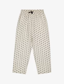 Elderberry Polka Floral-print Cotton Trousers 3-12 Years