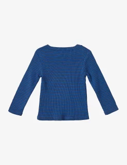 Kishon Stripe Ribbed Cotton-jersey Top 3 Months - 12 Years -Boutique Fashionable Childrens Clothing Store R04136724 CHARCOALBLUESTRIPE ALT02