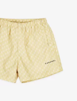 Kohlrabi Geometric-print Woven Swim Shorts 1-12 Years -Boutique Fashionable Childrens Clothing Store R04136725 BUTTERCUPGEOPRINT ALT02