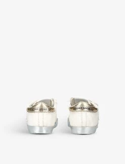 Golden Goose Baby School Motif-prints Leather Trainers 4 Months-2years -Boutique Fashionable Childrens Clothing Store R04139075 WHITECOMB ALT03