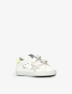 Golden Goose Baby School Star-motif Leather Trainers 4 Months-2 Years -Boutique Fashionable Childrens Clothing Store R04139076 WHITEOTH ALT02