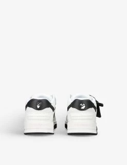 Out Of Office Logo-embroidered Leather Low-top Trainers 4-7 Years -Boutique Fashionable Childrens Clothing Store R04141687 WHITEBLK ALT03