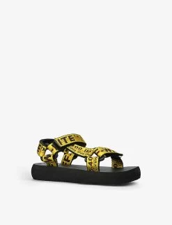 Industrial Logo-strap Woven Sandals 4-8 Years -Boutique Fashionable Childrens Clothing Store R04141690 YELLOW ALT02