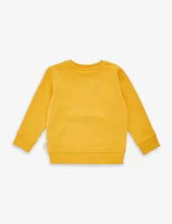 STELLA MCCARTNEY Graphic-print Crewneck Organic Cotton-jersey Sweatshirt 3-36 Months -Boutique Fashionable Childrens Clothing Store R04142056 YELLOW ALT02