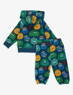 STELLA MCCARTNEY Flower-print Organic-cotton Fleece Tracksuit 6-36 Months -Boutique Fashionable Childrens Clothing Store R04142106 BLUMULTICOLOR ALT02