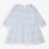 STELLA MCCARTNEY Heart-embroidered Recycled-polyester Tulle Dress 6-36 Months