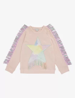 STELLA MCCARTNEY Star-shaped Panel Tassel Cotton-jersey Sweatshirt 2-12 Years
