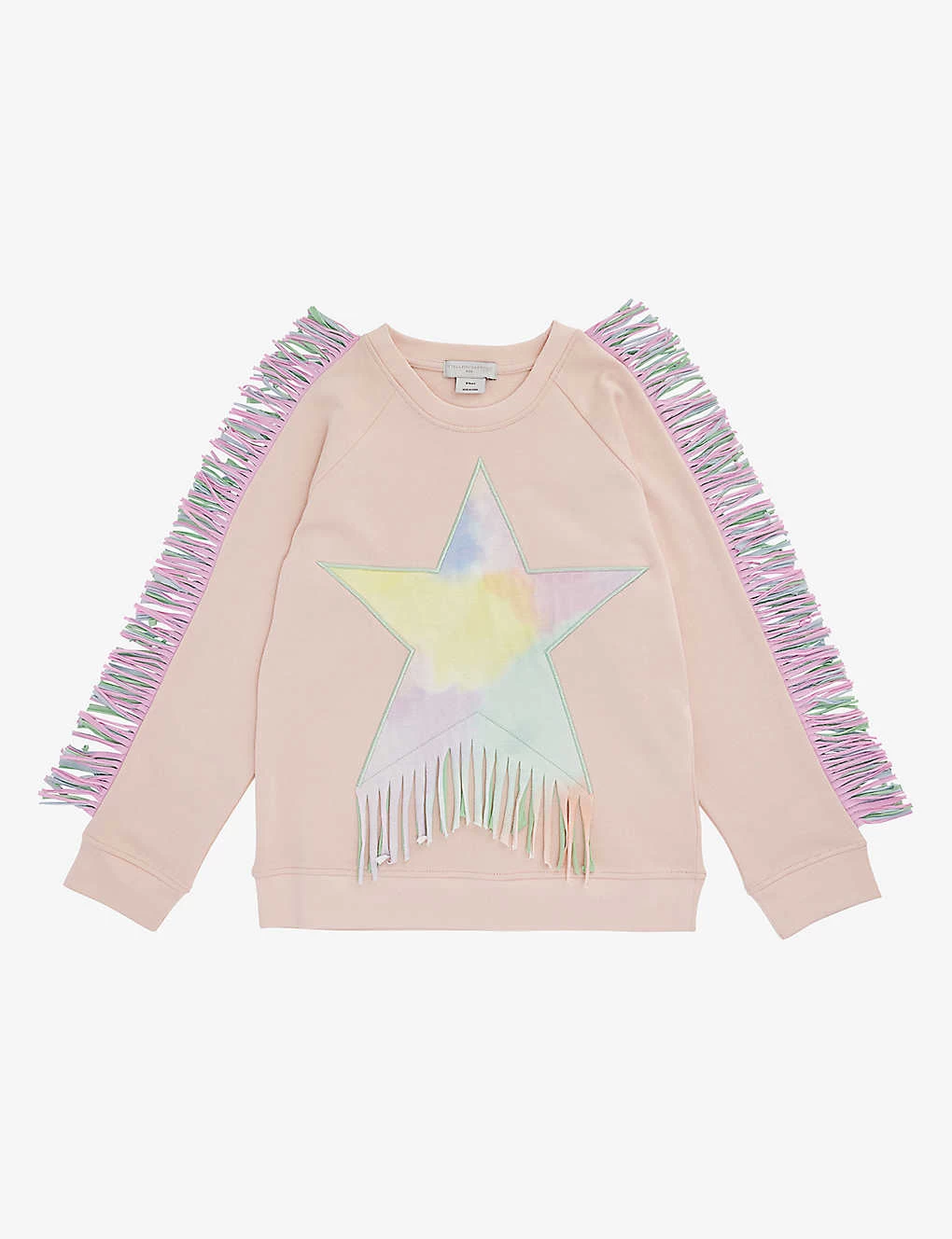 STELLA MCCARTNEY Star-shaped Panel Tassel Cotton-jersey Sweatshirt 2-12 Years 1 STELLA MCCARTNEY Star-shaped Panel Tassel Cotton-jersey Sweatshirt 2-12 Years
