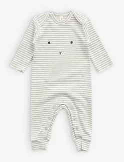 Stripe Bunny Organic-cotton Babygrow 0-12 Months