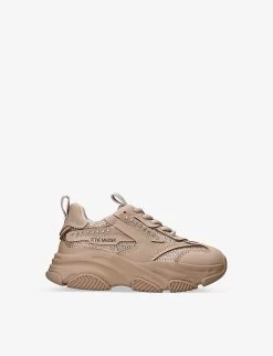 Steve Madden J Possession Logo-patch Chunky-sole Mesh And Textile Trainers 7-9 Years