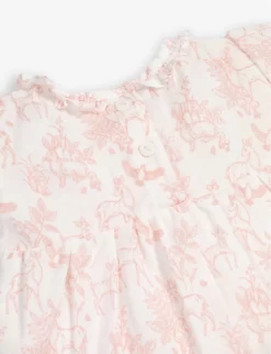 Woodland-print Cotton Dress And Bloomers Set 3-24 Months -Boutique Fashionable Childrens Clothing Store R04147114 PINK ALT03