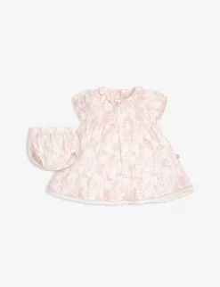 Woodland-print Cotton Dress And Bloomers Set 3-24 Months