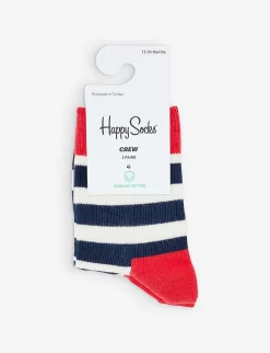 Happy Socks Graphic-print Pack Of Two Stretch-organic Cotton Blend Socks 12-24 Months