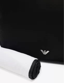 Emporio Armani Brand-badge Shoulder-strap Shell Baby Changing Bag -Boutique Fashionable Childrens Clothing Store R04148260 NERO ALT04