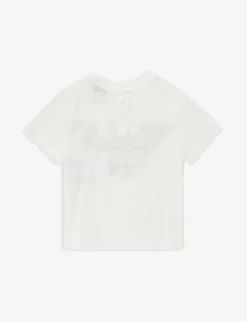 Emporio Armani Logo-embroidery Short-sleeve Cotton T-shirt 6-36 Months -Boutique Fashionable Childrens Clothing Store R04148265 0101RIC0978 ALT02