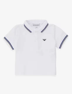 Emporio Armani Brand-embroidered Regular-fit Stretch-cotton Polo Shirt 6-36 Months