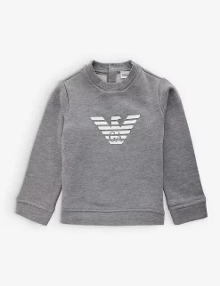 Emporio Armani Felpa Logo-print Long-sleeve Cotton-blend Sweatshirt 18-36 Months