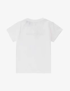 Emporio Armani Logo-print Short-sleeve Cotton-jersey T-shirt 6-36 Months 5 Emporio Armani Logo-print Short-sleeve Cotton-jersey T-shirt 6-36 Months -Boutique Fashionable Childrens Clothing Store R04148269 BIANCOOLOGO ALT02