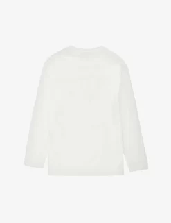Emporio Armani Brand-appliqué Long-sleeve Cotton-jersey T-shirt 6-14 Years 5 Emporio Armani Brand-appliqué Long-sleeve Cotton-jersey T-shirt 6-14 Years -Boutique Fashionable Childrens Clothing Store R04148274 0101RIC0150 ALT02