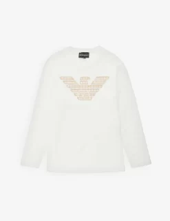 Emporio Armani Brand-appliqué Long-sleeve Cotton-jersey T-shirt 6-14 Years