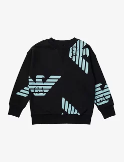 Emporio Armani Logo-print Crewneck Cotton-jersey Sweatshirt 6-14 Years