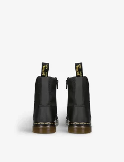 Dr. Martens Combs 8-eyelet Lace-up Leather And Mesh Boots 9-10 Years -Boutique Fashionable Childrens Clothing Store R04149297 BLACK ALT03