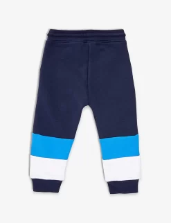 Boss Brand-print Regular-fit Cotton-blend Jogging Bottoms 6 Months - 3 Years -Boutique Fashionable Childrens Clothing Store R04150707 NAVY ALT02