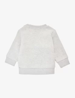 Boss Logo-print Long-sleeve Cotton-blend Sweatshirt 6 Months-3 Years -Boutique Fashionable Childrens Clothing Store R04150718 CHINEGREY ALT02