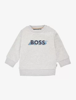 Boss Logo-print Long-sleeve Cotton-blend Sweatshirt 6 Months-3 Years