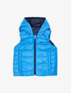 Boss Logo-print Reversible Shell-down Gilet 3 Months-3 Years