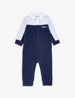 Boss Logo-print Cotton-blend Babygrow 1-12 Months