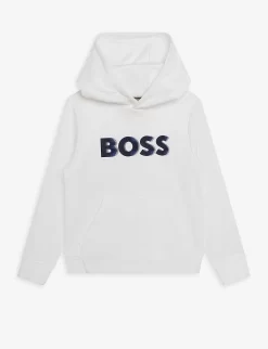Boss Logo-print Regular-fit Cotton-jersey Hoody 4-16 Years