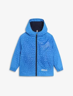 Boss Water-Reactive Logo Shell Windbreaker Jacket 8-14 Years 8 Boss Water-Reactive Logo Shell Windbreaker Jacket 8-14 Years -Boutique Fashionable Childrens Clothing Store R04150790 NAVY ALT03