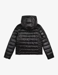 Boss Logo-patch Reversible Shell-down Puffer Jacket 4-16 Years -Boutique Fashionable Childrens Clothing Store R04150793 BLACK ALT02