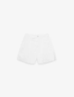 Benetton Brand-embroidered Relaxed-fit Cotton-poplin Shorts 6-14 Years