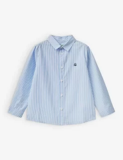 Benetton Logo Striped Cotton Shirt 1-6 Years