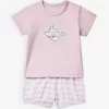 Benetton Crab T-shirt And Striped Shorts Cotton Set 1-18 Months