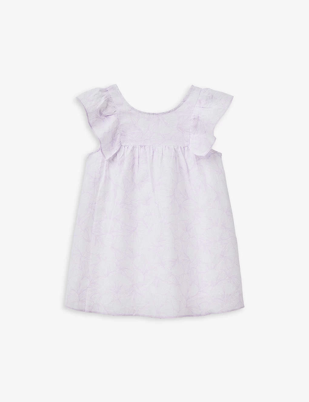 Benetton Floral-print Ruffle-detail Linen Mini Dress 1-6 Years 3 Benetton Floral-print Ruffle-detail Linen Mini Dress 1-6 Years - Image 3