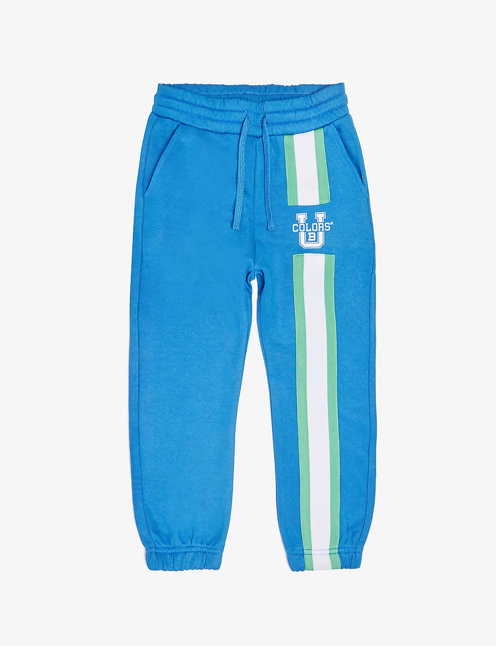 Benetton Brand-print Regular-fit Woven-blend Jogging Bottoms 6-14 Years 1 Benetton Brand-print Regular-fit Woven-blend Jogging Bottoms 6-14 Years