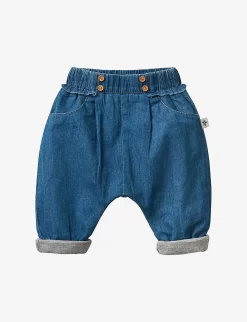 Benetton Elasticated-waist Turn-up Hem Stretch-cotton Trousers 1-18 Months