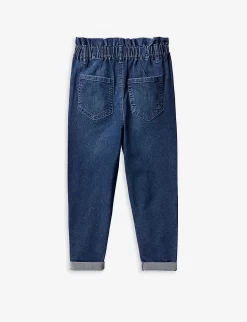 Benetton Basket-waist Wide-leg Stretch-denim Jeans 6-14 Years -Boutique Fashionable Childrens Clothing Store R04151602 BLUEDENIM ALT02