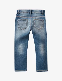 Benetton Slim-fit Straight-leg Stretch-denim Jeans 1-6 Years -Boutique Fashionable Childrens Clothing Store R04151603 BLUEDENIM ALT02