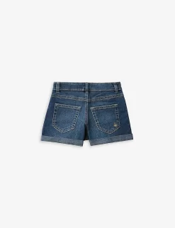 Benetton Folded-hem Stretch-denim Shorts 6-14 Years -Boutique Fashionable Childrens Clothing Store R04151613 BLUEDENIM ALT02