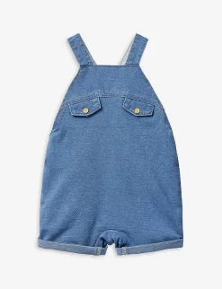 Benetton Pocket-detail Soft-feel Stretch-denim Dungarees 1-18 Months