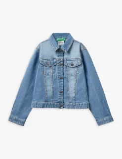 Benetton Regular-fit Patch-pocket Stretch-denim Jacket 6-14 Years